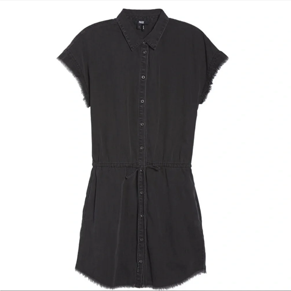 NWOT Paige Jaylin Frayed Denim Shirtdress. - Picture 6 of 6